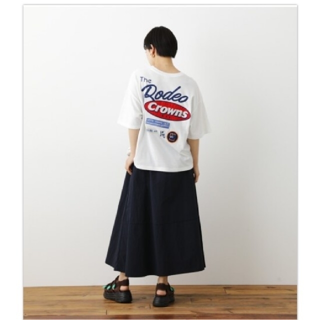 RODEO CROWNS WIDE BOWL(ロデオクラウンズワイドボウル)のRCWB OL Mix big VネックTシャツ レディースのトップス(Tシャツ(半袖/袖なし))の商品写真