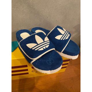 グッチ(Gucci)の【超希少】gucci × adidas GG サンダル ブルー(サンダル)