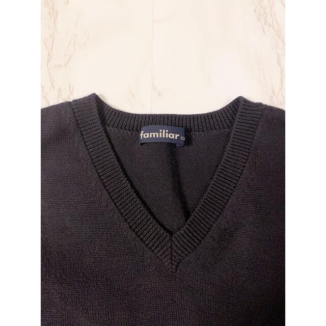 familiar(ファミリア)のお値下げ‼️familiar🧸紺ベスト 100cm キッズ/ベビー/マタニティのキッズ服男の子用(90cm~)(ニット)の商品写真