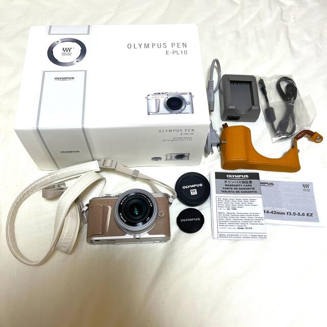 OLYMPUS(オリンパス)の【超美品】オリンパス E-PL10 14-42mm EZレンズキット ブラウン スマホ/家電/カメラのカメラ(ミラーレス一眼)の商品写真