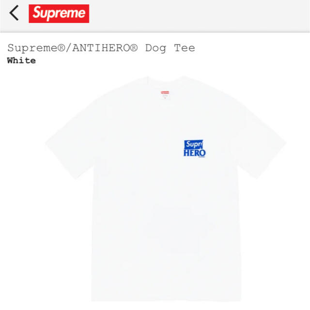 Supreme - Supreme ANTIHERO Dog Tee White Lサイズの通販 by くま ...