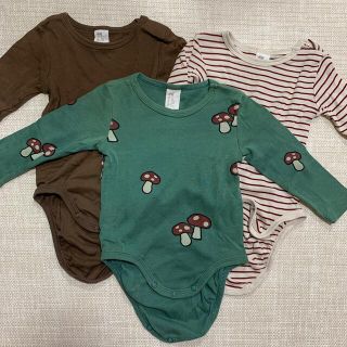 エイチアンドエム(H&M)のH&M コットンボディスーツ3枚セット(肌着/下着)