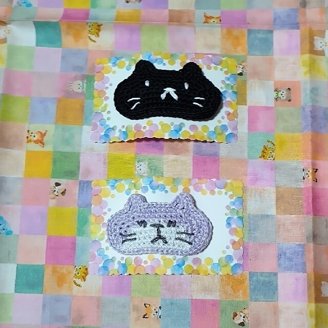 【ハンドメイド】動物 猫 パッチンどめ ヘアピン ハンドメイドのアクセサリー(ヘアアクセサリー)の商品写真