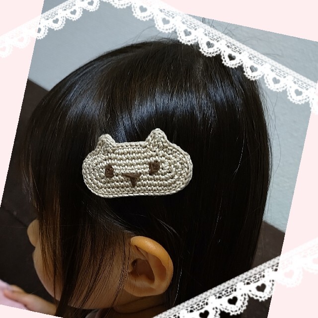 【ハンドメイド】動物 猫 パッチンどめ ヘアピン ハンドメイドのアクセサリー(ヘアアクセサリー)の商品写真