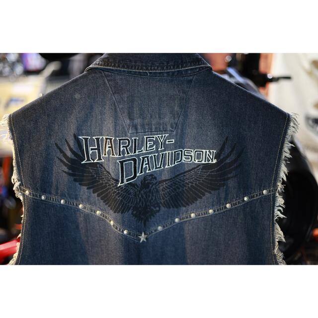 Harley Davidson(ハーレーダビッドソン)のbillion様専用　貴重！ハーレー純正シャツベスト (スタッズカスタム) メンズのトップス(Tシャツ/カットソー(半袖/袖なし))の商品写真