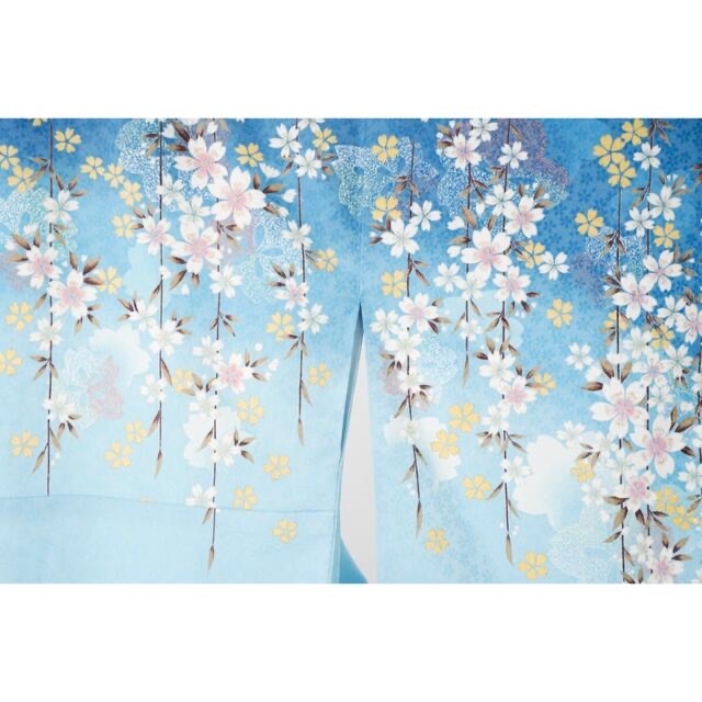ブルー二尺袖　長襦袢セットで　袴用　卒業式　成人式 レディースの水着/浴衣(着物)の商品写真