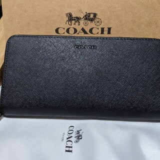 コーチ(COACH)のCOACH  長財布　ラウンドファスナー　黒(長財布)
