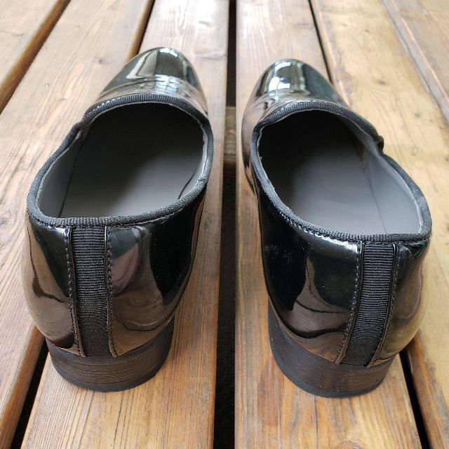 【AN】ブラックエナメル【APT306-2-S】【送料のため靴上端押し】 メンズの靴/シューズ(スリッポン/モカシン)の商品写真