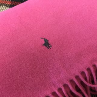 ポロラルフローレン(POLO RALPH LAUREN)のセンター様専用 POLO ラルフローレン ピンクマフラー  美品(マフラー/ショール)