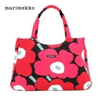 マリメッコ(marimekko)のマリメッコ トートバッグ　ピエニウニッコ　Mサイズ　レッド/ブラック(トートバッグ)