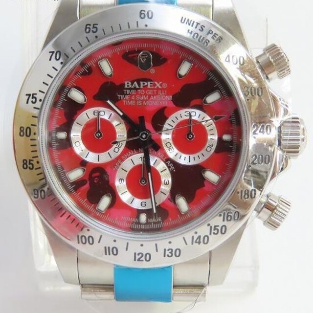 A BATHING APE(アベイシングエイプ)のBAPEX デイトナ カラーカモ赤 メンズの時計(腕時計(アナログ))の商品写真