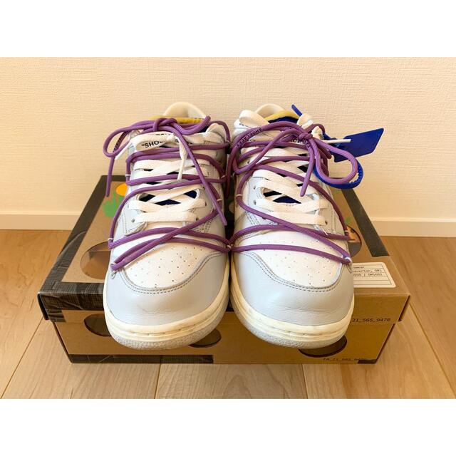 NIKE(ナイキ)の27cm OFF-WHITE × NIKE DUNK LOW 1 オフホワイト メンズの靴/シューズ(スニーカー)の商品写真