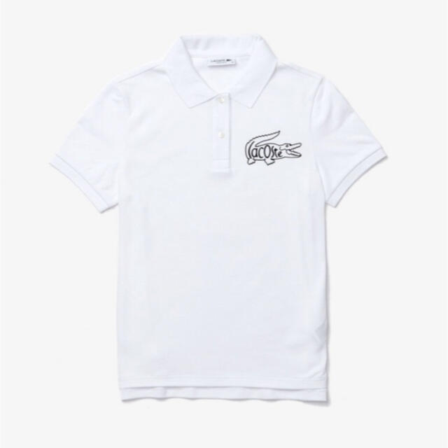 LACOSTE(ラコステ)のラコステ　ビッグフロッキープリントポロシャツ　34 レディースのトップス(ポロシャツ)の商品写真