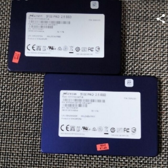 Micron SATA 2.5インチSSD 240GB 6GBPS 3個