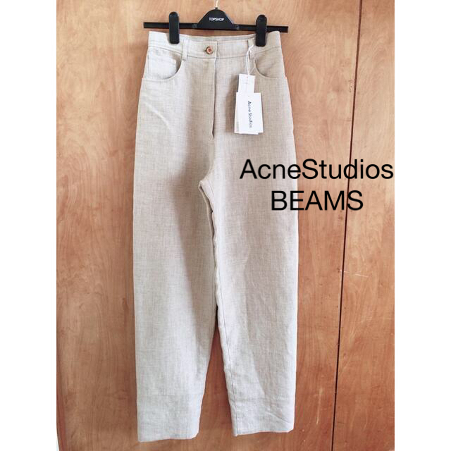 Acne Studios(アクネストゥディオズ)のAcneStudios BEAMS 別注商品　新品未使用タグ付　麻　ワイドパンツ レディースのパンツ(カジュアルパンツ)の商品写真