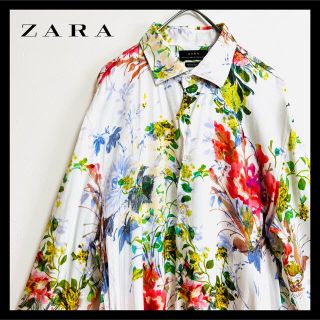 ザラ(ZARA)の【即売必至!!】ZARA ザラ 花柄 マルチカラー 長袖 レーヨン シャツ M(シャツ)