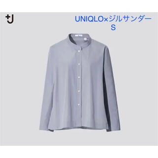 ユニクロ(UNIQLO)のユニクロ スーピマコットンシャツジャケット　ジルサンダー　くすみブルー　S(シャツ/ブラウス(長袖/七分))