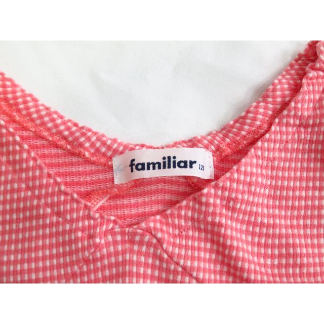 familiar(ファミリア)のFamilia ファミリア チュニック 120㎝　やさしい チェック柄 キッズ/ベビー/マタニティのキッズ服女の子用(90cm~)(Tシャツ/カットソー)の商品写真