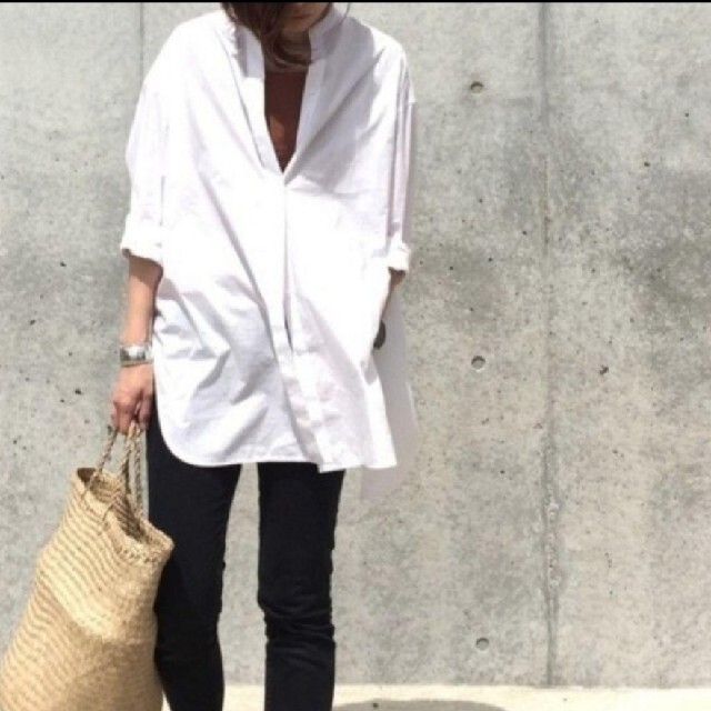 【定価35640円】ENFOLD ピュアホワイトスキッパーオーバーサイズシャツ