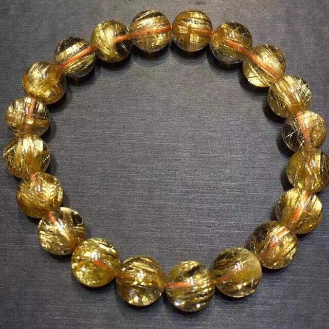 ⭐︎【天然】タイチンルチルクオーツ ブレスレット 9.5mm 25.45g www