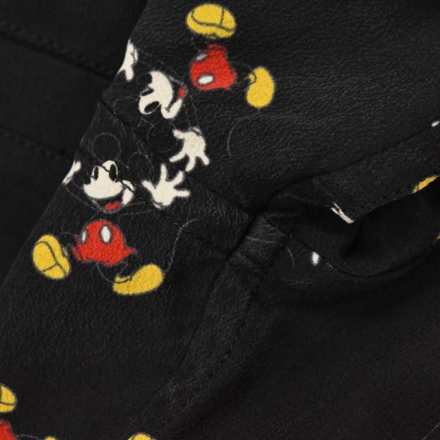 SAINT LAURENT PARIS サンローランパリ ×DISNEY ディズニー ミッキーマウス 総柄デザイン 半袖シャツ ブラック 531956 アロハシャツ