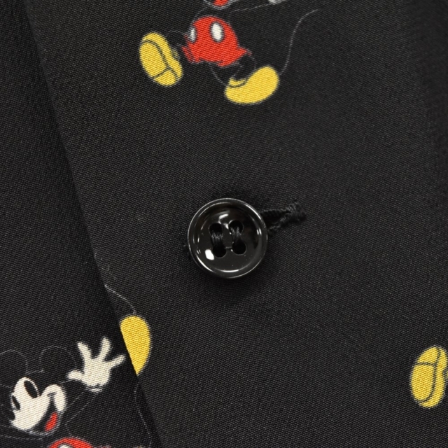 SAINT LAURENT PARIS サンローランパリ ×DISNEY ディズニー ミッキーマウス 総柄デザイン 半袖シャツ ブラック 531956 アロハシャツ