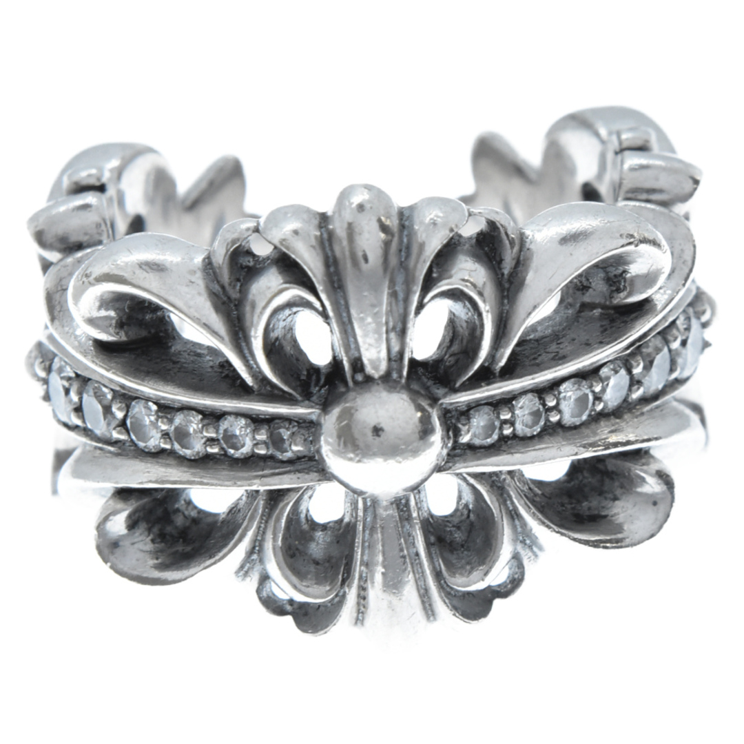 数量限定セール Chrome Hearts - CHROME HEARTS クロムハーツ DBL FLRL CRS P D ダブルフローラルクロスリング PAVEダイヤ 国内ギャランティ 25号 リング(指輪)