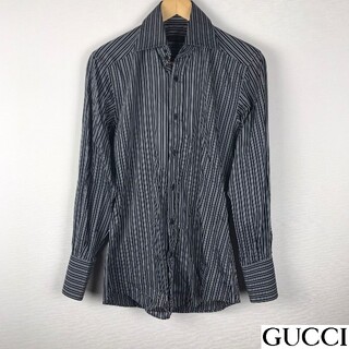 グッチ(Gucci)の美品 GUCCI グッチ 長袖シャツ ストライプ サイズ38(シャツ)