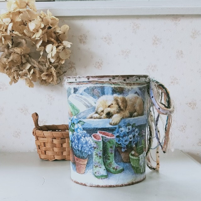子犬の昼寝　油こし器　リメカン