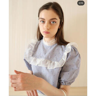 エピヌ(épine)のepine dot see-through frill blouse(シャツ/ブラウス(半袖/袖なし))