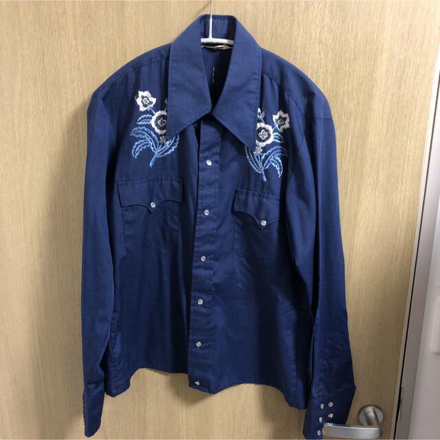 ウェスタンシャツ ブルーシャツ ビンテージ メンズのトップス(シャツ)の商品写真