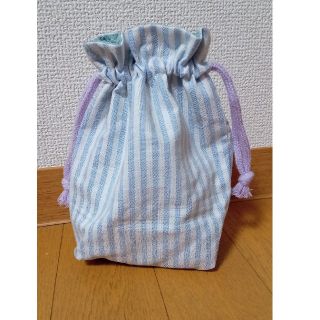 巾着　コップ袋　ハンドメイド　裏地マチつき(ランチボックス巾着)