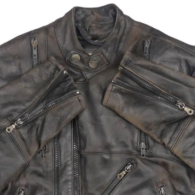 Harley Davidson - ライダースジャケット 本革S シングル メンズ