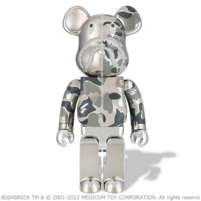 MEDICOM TOY(メディコムトイ)のBE@RBRICK BAPE CAMO SHARK 1000％ SILVER エンタメ/ホビーのフィギュア(その他)の商品写真