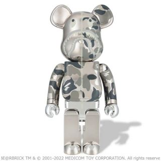 メディコムトイ(MEDICOM TOY)のBE@RBRICK BAPE CAMO SHARK 1000％ SILVER(その他)