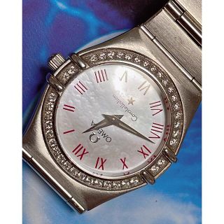 オメガ(OMEGA)の確実正規品　　オメガダイヤ付き腕時計(腕時計)