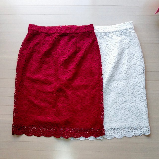 UNIQLO(ユニクロ)の【UNIQLO】2枚　ユニクロ　レーススカート　Lサイズ レディースのスカート(ひざ丈スカート)の商品写真