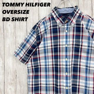 トミーヒルフィガー(TOMMY HILFIGER)のTOMMY HILFIGERトミーヒルフィガー半袖チェック柄ボタンダウンシャツ.(シャツ)