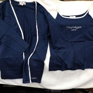 クレージュ(Courreges)のクレージュ　長袖カーデ&タンクトップ　サイズＬ(タンクトップ)