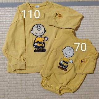 スヌーピー(SNOOPY)のSNOOPY 110 70 お揃い 2点セット(Tシャツ/カットソー)