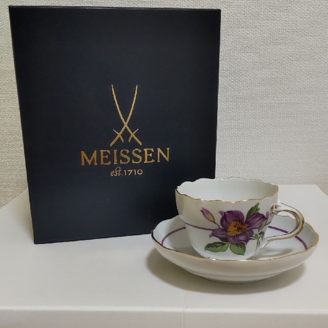 ポイント10倍 Meissen（マイセン）カップu0026ソーサー 花柄 箱付き