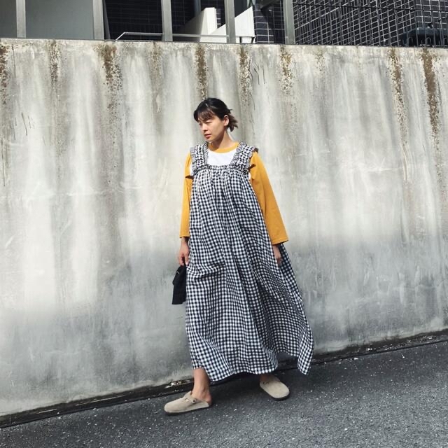 HOLIDAY GINGHAM CHECK LINEN NIGHT DRESS-