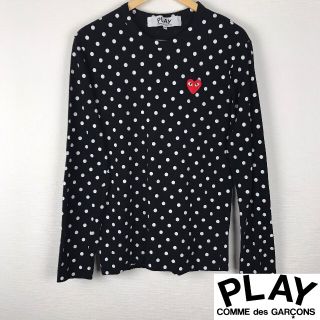 コムデギャルソン(COMME des GARCONS)の美品 プレイコムデギャルソン 長袖Tシャツ ブラック サイズM(Tシャツ/カットソー(七分/長袖))