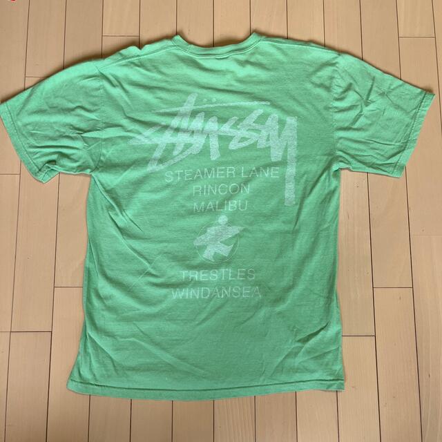 STUSSY(ステューシー)の[古着] STUSSY Tシャツ ライムグリーン サーフマン メンズのトップス(Tシャツ/カットソー(半袖/袖なし))の商品写真