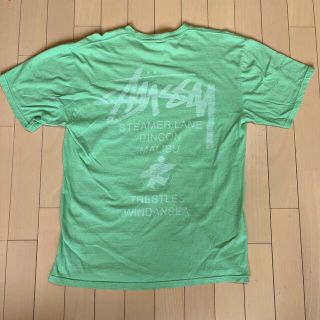 ステューシー(STUSSY)の[古着] STUSSY Tシャツ ライムグリーン サーフマン(Tシャツ/カットソー(半袖/袖なし))