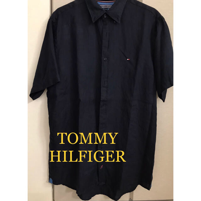 TOMMY HILFIGER(トミーヒルフィガー)のTOMMY HILFIGER ネイビー半袖シャツ メンズのトップス(シャツ)の商品写真