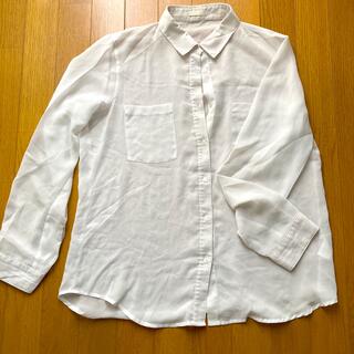 白ブラウス　白シャツ　テロテロ　ジーユー　GU(シャツ/ブラウス(長袖/七分))