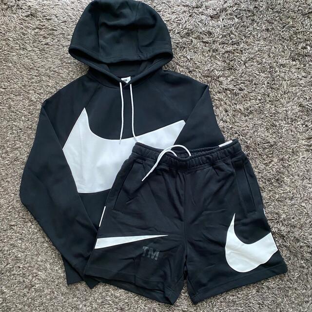 【新品】NIKE ナイキ ビッグスウッシュ パーカー ハーフパンツ 上下セットM