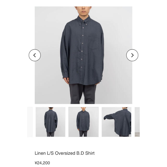 1LDK SELECT(ワンエルディーケーセレクト)のグラフペーパー　Linen L/S Oversized B.D Shirt メンズのトップス(シャツ)の商品写真