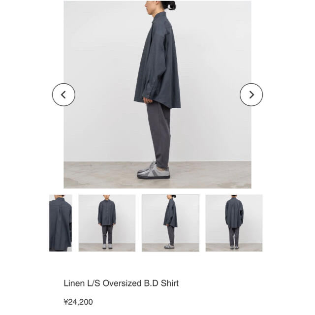 1LDK SELECT(ワンエルディーケーセレクト)のグラフペーパー　Linen L/S Oversized B.D Shirt メンズのトップス(シャツ)の商品写真